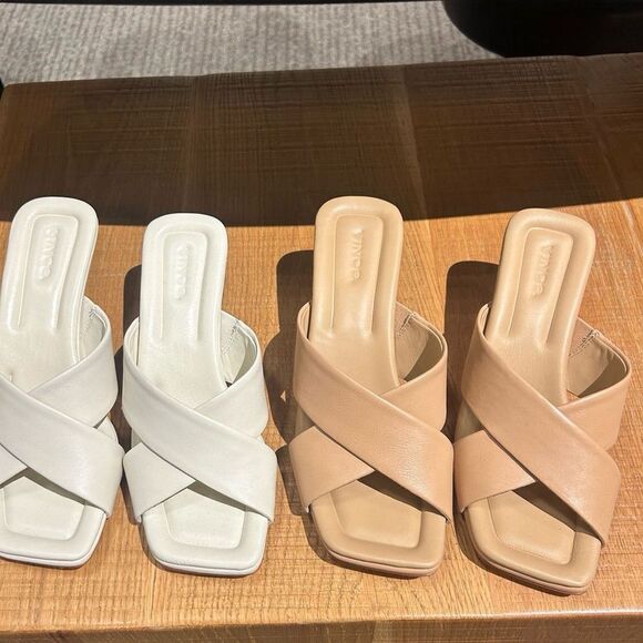 Vince Cecila Crisscross Slides in Catalina Blush Size 11. - Picture 5 of 9